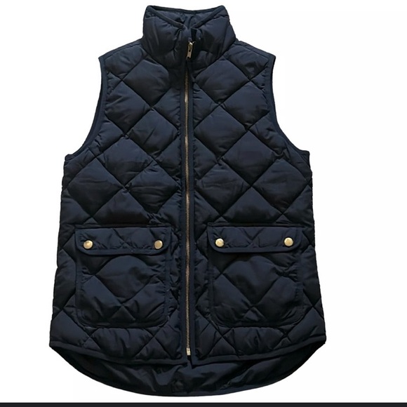 J. Crew Excursion Navy Quilted Down Filled Vest Women’s XS Cabincore Outdoors - Picture 1 of 8